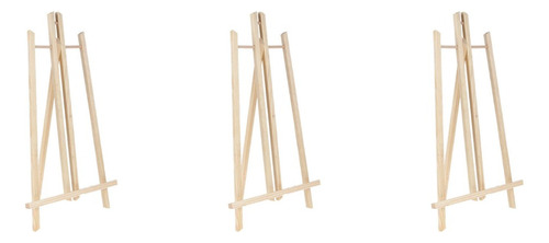 Pack 3  Atril Caballete Ajustable De Madera Para Pintar 50cm