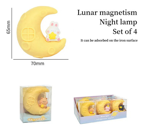 Luna Estrella Magnético Succión Pequeña Noche Luz Regalo