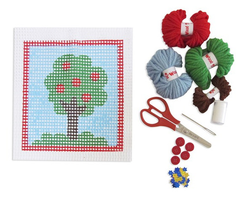 Bordado Árvore Kit Colagem - Brinquedo Educativo