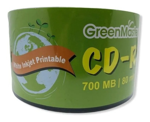  Cd-r Printable Full Face Blanco Green Master 50 Piezas.