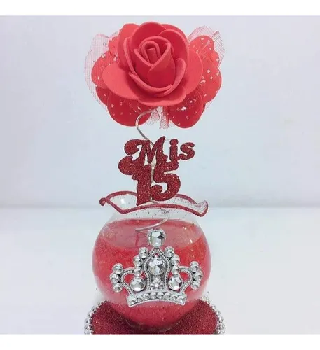 Souvenirs Vasija Vidrio Soplado Con Rosa 15 Años-cumpleaños