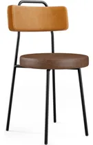 Comprar Kit 02 Cadeiras Decorativas Estofada Para Sala Jantar Barcelona L02 Couríssimo Whisky Marrom