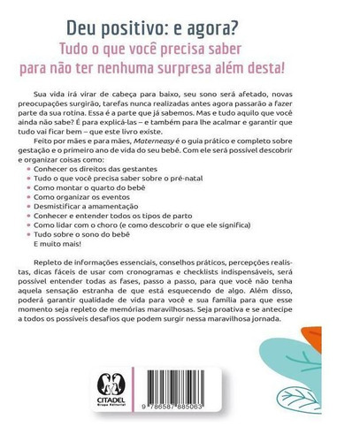 Materneasy - O Guia Para A Maternidade Mais Fácil: Do Positivo Ao Primeiro Ano Do Bebê, De Magalhães, Fernanda. Editora Citadel Grupo Editorial, Capa Mole Em Português