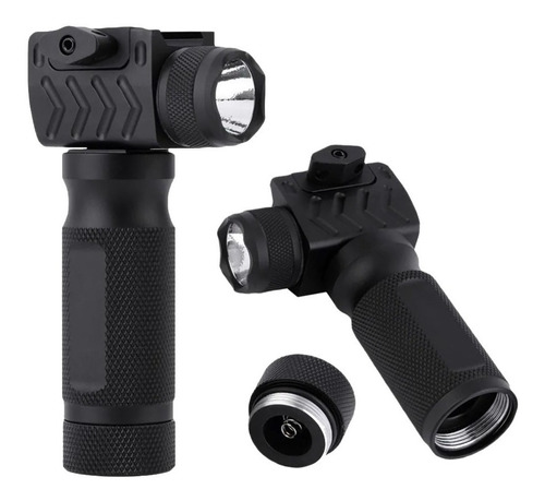 Foregrip Grip Tactico Vertical Linterna Led Riel Picatinny 