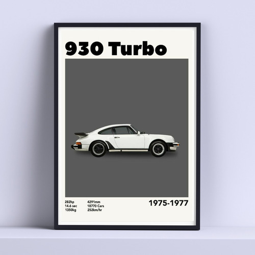 Cuadro Porsche 930 Turbo 30x40cm Deco Listo P Colgar
