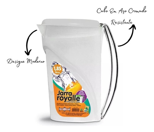 Jarra 1,85l Com Tampa P/servir Bebidas Mesa Posta Royalle