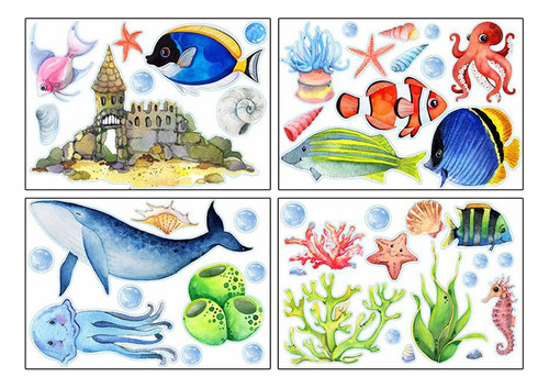 Pegatinas Decorativas Para Pared De Peces 4x Para Niños Y