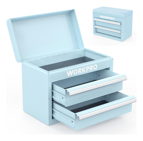 Workpro Mini Caja De Herramientas De Metal Con 2 Cajones Y A