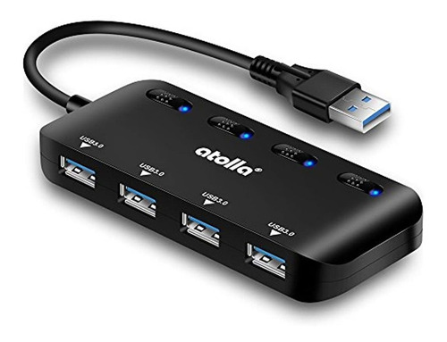 Bauihr- Extensor Usb, De 4 Puertos Con Interruptor