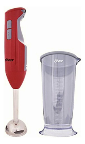 Oster - Batidora De Inmersión Roja Con Función Turbo