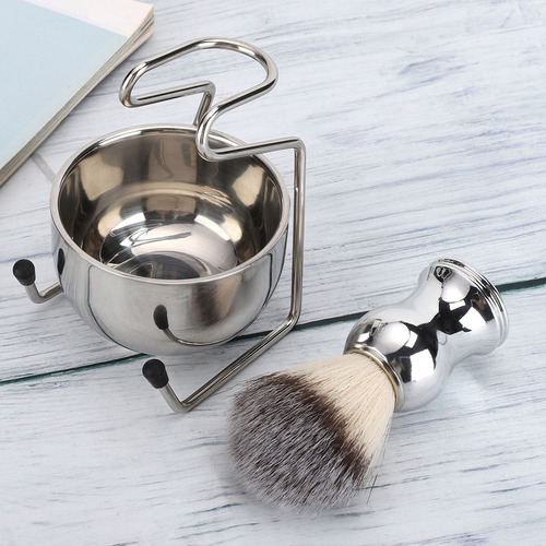 A Brocha De Afeitar De Acero Inoxidable Soap Bowl, Soporte