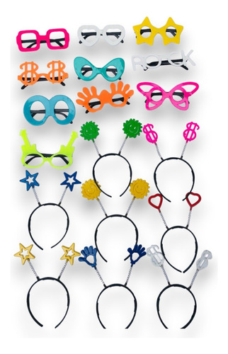 Kit Festa Neon Com 50 Óculos E 50 Tiaras Divertidas