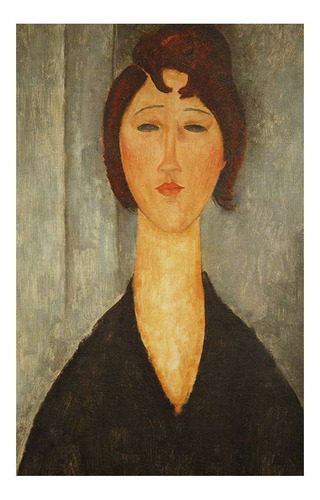 Vinilo 60x90cm Amedeo Modigliani Pintor Retrato Rostros M2
