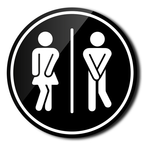 Letrero De Acrílico Señal Baños Hombre Y Mujer Urgencia