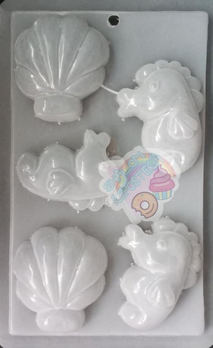 Imagen 1 de 5 de * Molde Mediano Gelatinas Jabon Caballitos Y Conchas *