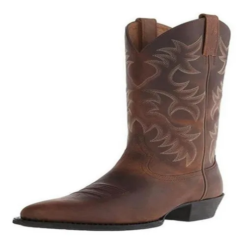 Botas de cuero punta cuadrada hombre new arrivals