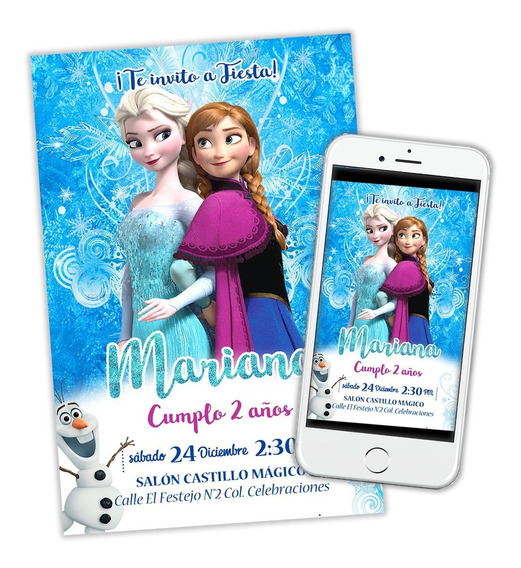 Abundantemente Moler Amanecer Invitacion Digital Personalizada Frozen Elsa Y Ana | MercadoLibre