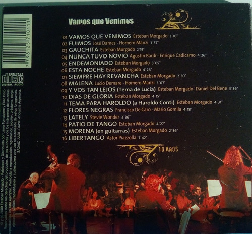 Cd Esteban Morgado Cuarteto Vamos Que Venimos