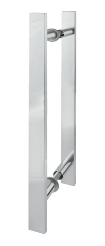Puxador Duplo Aluminio 40 Cm Chato Maciço Porta Pivotante