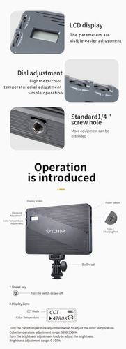 Imagen 4 de 9 de Foco Led Ulanzi Vijim Vl108 A Batería Recargable Integrada