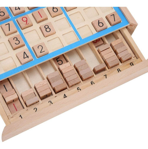 Tablero De Madera Sudoku Con Cajón Bloque De Madera Digit...