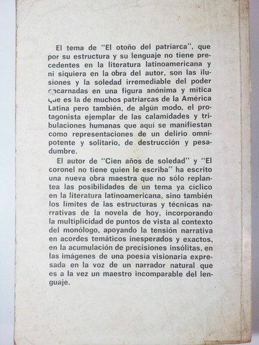 El Otoño Del Patriarca - Gabriel Garcia Marquez - 1975 (Usado)