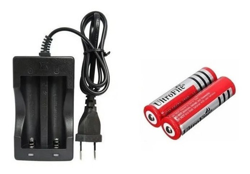 Imagen 1 de 6 de Cargador Dual Recargable 3.7v Ultrafire 18650 + 2 Baterias