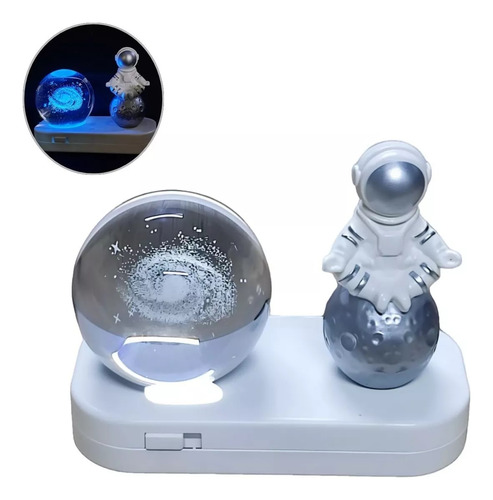 Lampara Astronauta Con Esfera 3d Y Luces De Colores Galaxia