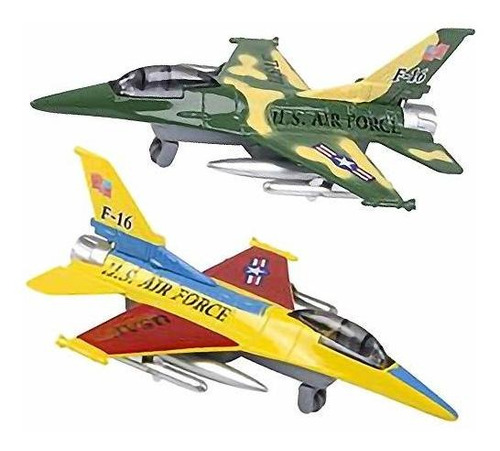 Artcreativity Diecast F-16 Jets Con Mecanismo De Retroceso, 