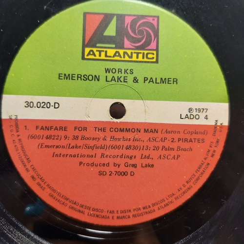 Imagem 8 de 8 de Vinil Lp Emerson Lake And Palmer Works Duplo 1977