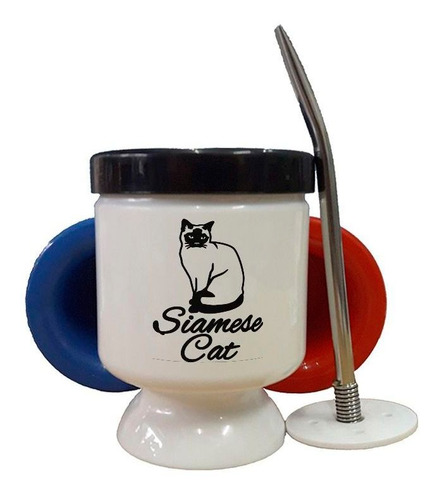 Mate Plastico Gato Siames Silueta Vector