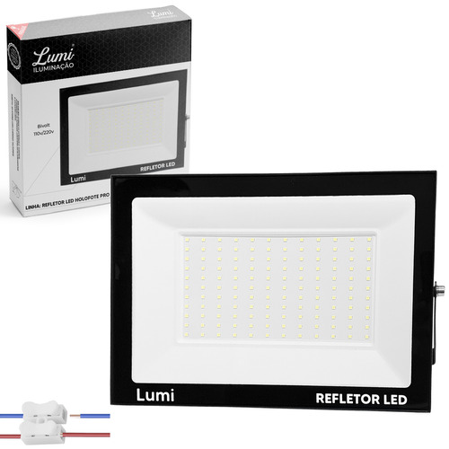 Refletor Super Micro Led Holofote Pro 400w Bivolt Prova D'água Cor Da Luz Branco Frio Lumi