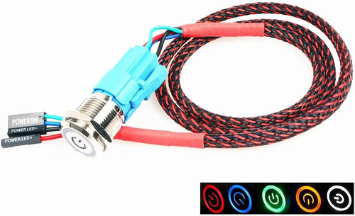 Imagen 2 de 7 de Noyito Interruptor De Chasis De 16 Mm 19 Mm Interruptor De B