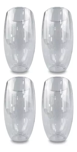 Vaso Vidrio Con Tapa Y Popote Silicon En Blanco 2pza 470ml