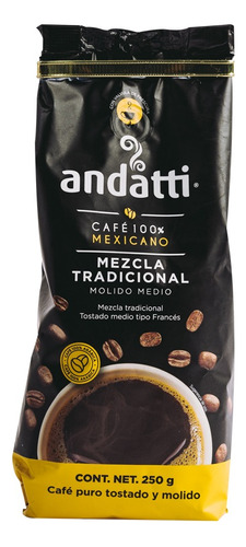 Café Andatti Molido Mezcla Tradicional Tueste Medio 250gr