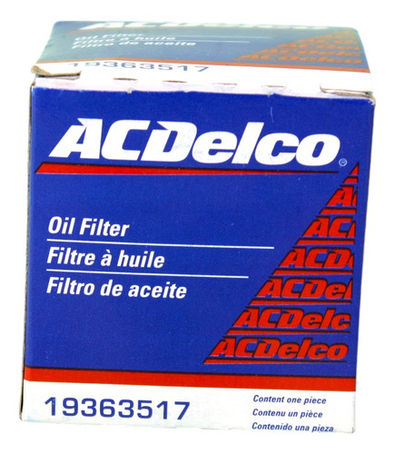 Filtro De Aceite Para Chevrolet Spark 1.2 2011-2017 19363517