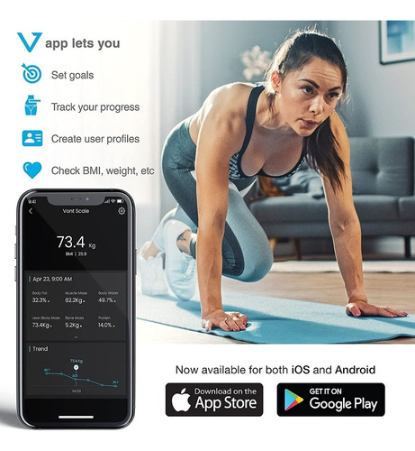 Imagen 9 de 10 de Balanza Smart Con App Para Celular Google Fit Apple Health