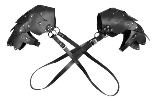 Medieval Shoulder Pauldron Pu Leather Adjustable Black