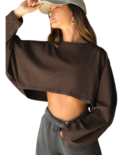 Sudadera Con Capucha Corta Con Cuello Redondo