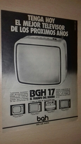 P88 Clipping Publicidad Televisor Bgh Año 1978