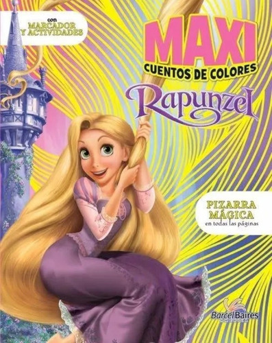Maxi Cuentos De Colores Rapunzel Libros Pizarra + Marcador