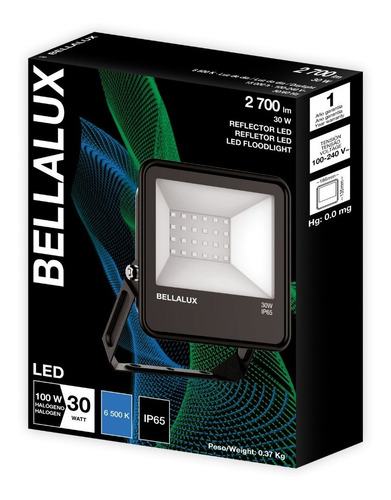 Imagen 3 de 5 de Reflector Led Bellalux 30w Luz Fría Exterior Pack X 4
