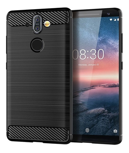 Funda Tpu Fibra De Carbono Compatible Con Nokia 9