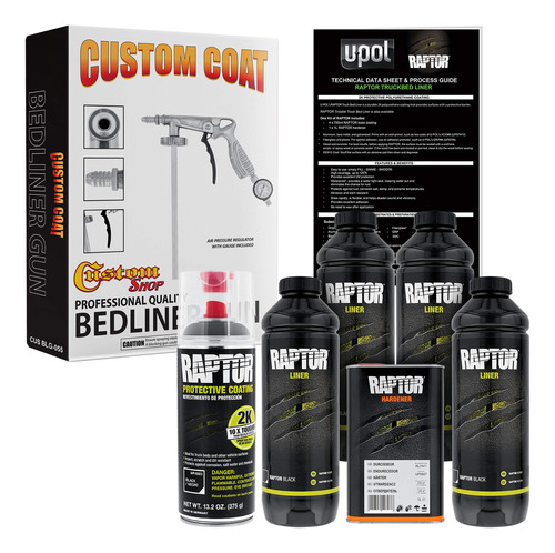 U-pol Raptor Kit 4 Cuarto Galon Revestimiento Cama Camion