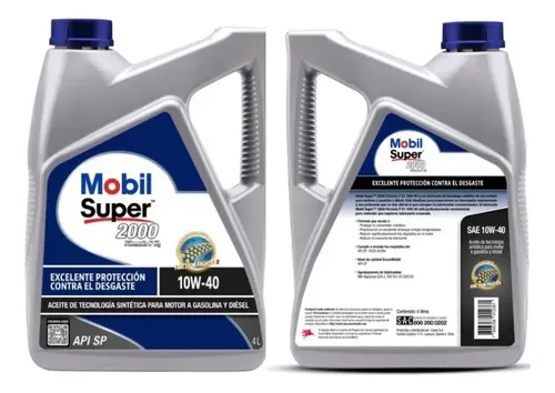 Pack Aceite Mobil 10w40 Super 2000 8 Litros Gasolina-diesel