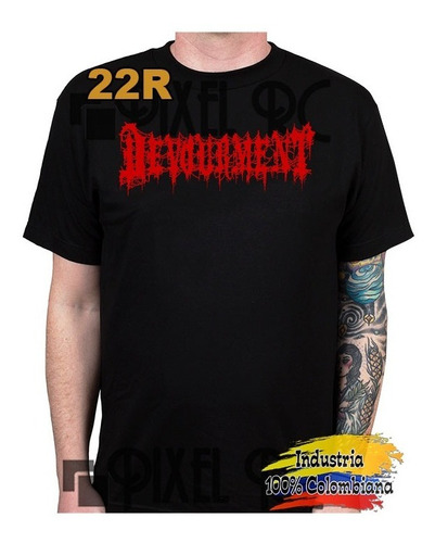 Camiseta Devourment Logo Tipo Retro Pixel Rc 