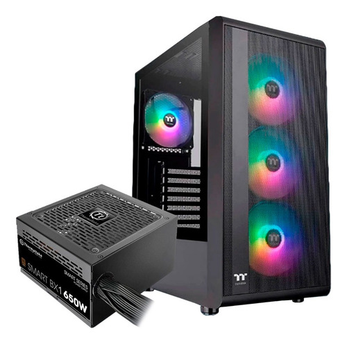 Chasis Thermaltake S200 Tg Argb + Fuente 650w Bronce Black