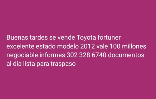 Toyota Fortuner 2.7l 4x4