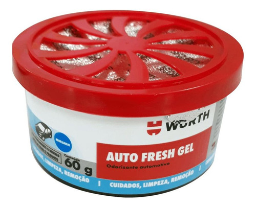 Odorizador Cheirinho Carro Auto Fresh Gel Automotivo Wurth F Fragancia Morango