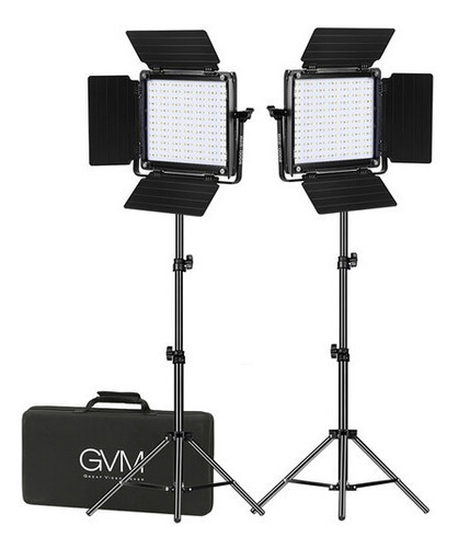 Kit De 2 Lámparas Led Gvm 800d Rgb Studio, 4bateriasy2cargad